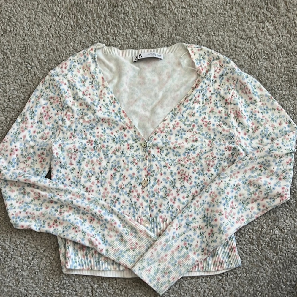 Zara floral cardigan